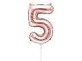 BALON CYFRA 5 RÓŻOWE ZŁOTO 14'' 35cm
