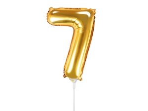 BALON CYFRA 7 ZŁOTY 14'' 35cm