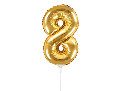 BALON CYFRA 8 ZŁOTY 14'' 35cm