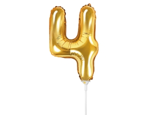 BALON CYFRA 4 ZŁOTY 14'' 35cm