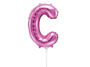 BALON PARTY DECO LITERA C CIEMNY RÓŻ 14'' 35cm