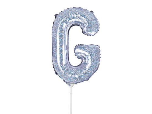 BALON LITERA G HOLO SREBRNY 14'' 35cm