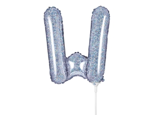 BALON PARTY DECO LITERA W HOLO SREBRNY 14'' 35cm