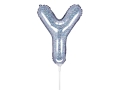 BALON LITERA Y HOLO SREBRNY 14'' 35cm