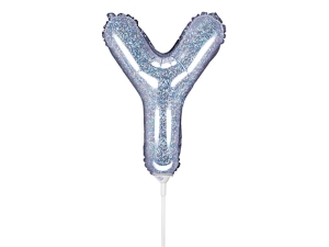 BALON PARTY DECO LITERA Y HOLO SREBRNY 14'' 35cm