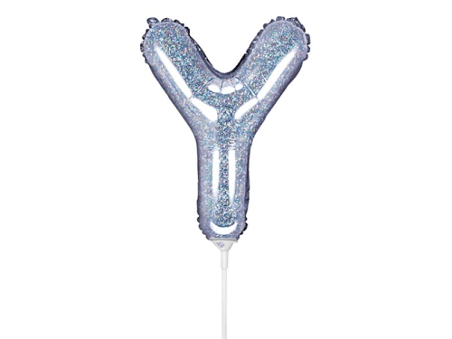 BALON LITERA Y HOLO SREBRNY 14'' 35cm