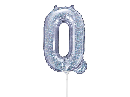 BALON LITERA Q HOLO SREBRNY 14'' 35cm