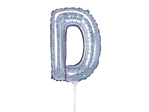 BALON LITERA D HOLO SREBRNY 14'' 35cm