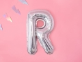 BALON LITERA R HOLO SREBRNY 14'' 35cm