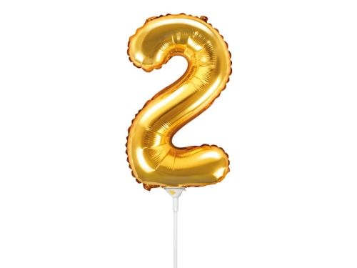 BALON CYFRA 2 ZŁOTY 14'' 35cm