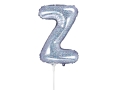 BALON LITERA Z HOLO SREBRNY 14'' 35cm