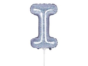 BALON PARTY DECO LITERA I HOLO SREBRNY 14'' 35cm