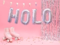BALON LITERA L HOLO SREBRNY 14'' 35cm