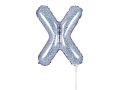 BALON LITERA X HOLO SREBRNY 14'' 35cm