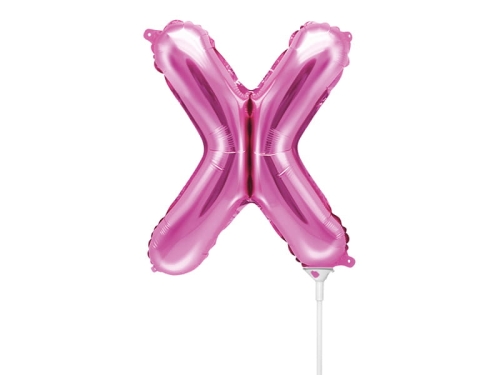 BALON LITERA X CIEMNORÓŻOWY 14'' 35cm