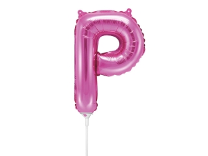 BALON PARTY DECO LITERA P CIEMNY RÓŻ 14'' 35cm