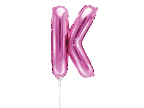BALON LITERA K CIEMNORÓŻOWY 14'' 35cm
