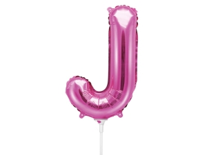 BALON PARTY DECO LITERA J CIEMNY RÓŻ 14'' 35cm