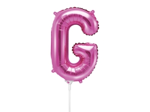 BALON PARTY DECO LITERA G CIEMNY RÓŻ 14'' 35cm