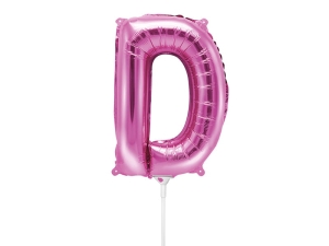 BALON PARTY DECO LITERA D CIEMNY RÓŻ 14'' 35cm