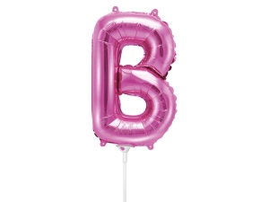 BALON PARTY DECO LITERA B CIEMNY RÓŻ 14'' 35cm