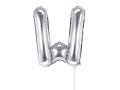 BALON LITERA W SREBRNY 14'' 35cm