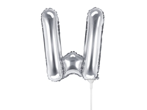 BALON LITERA W SREBRNY 14'' 35cm