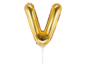 BALON PARTY DECO LITERA V ZŁOTY 14'' 35cm