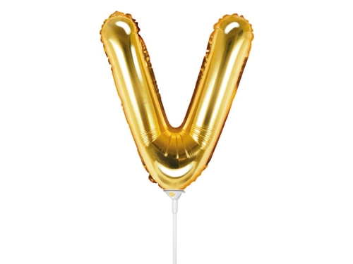 BALON LITERA V ZŁOTY 14'' 35cm