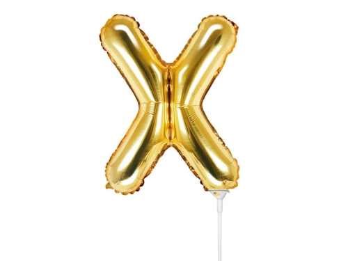 BALON LITERA X ZŁOTY 14'' 35cm
