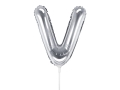 BALON LITERA V SREBRNY 14'' 35cm