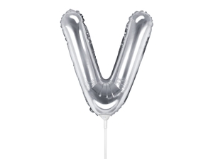 BALON PARTY DECO LITERA V SREBRNY 14'' 35cm