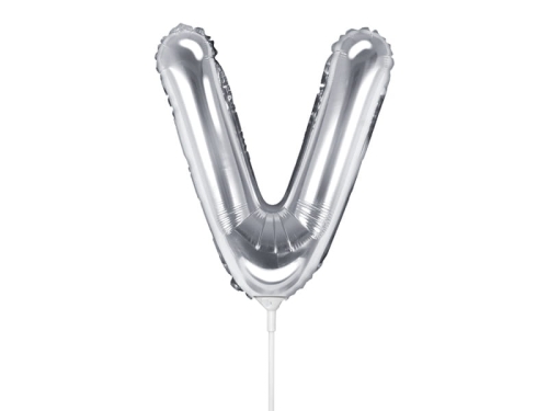 BALON LITERA V SREBRNY 14'' 35cm