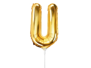 BALON PARTY DECO LITERA U ZŁOTY 14'' 35cm
