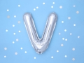 BALON LITERA V SREBRNY 14'' 35cm