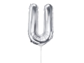BALON LITERA U SREBRNY 14'' 35cm