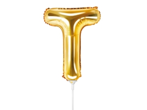 BALON PARTY DECO LITERA T ZŁOTY 14'' 35cm