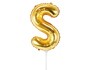 BALON PARTY DECO LITERA S ZŁOTY 14'' 35cm
