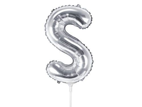 BALON LITERA S SREBRNY 14'' 35cm