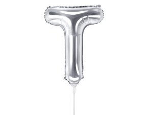 BALON LITERA T SREBRNY 14'' 35cm