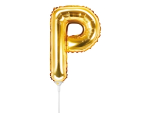 BALON PARTY DECO LITERA P ZŁOTY 14'' 35cm