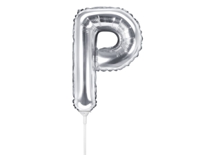 BALON PARTY DECO LITERA P SREBRNY 14'' 35cm