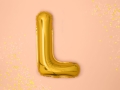 BALON LITERA L ZŁOTY 14'' 35cm