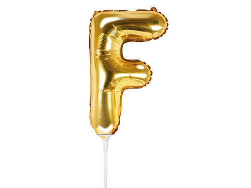 BALON LITERA F ZŁOTY 14'' 35cm