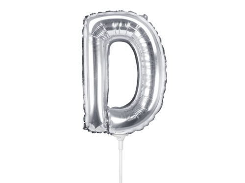 BALON LITERA D SREBRNY 14'' 35cm