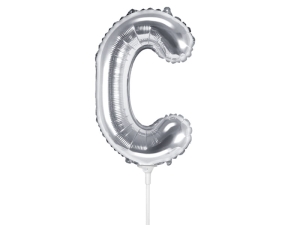 BALON PARTY DECO LITERA C SREBRNY 14'' 35cm