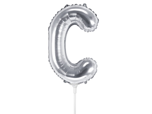 BALON LITERA C SREBRNY 14'' 35cm