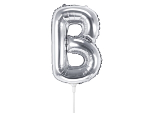 BALON PARTY DECO LITERA B SREBRNY 14'' 35cm