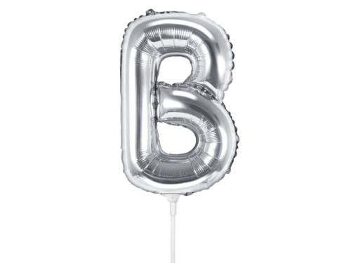 BALON LITERA B SREBRNY 14'' 35cm