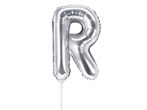 BALON PARTY DECO LITERA R SREBRNY 14'' 35cm
